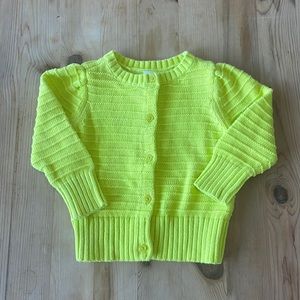 Adorable neon yellow cardigan. 12-18month